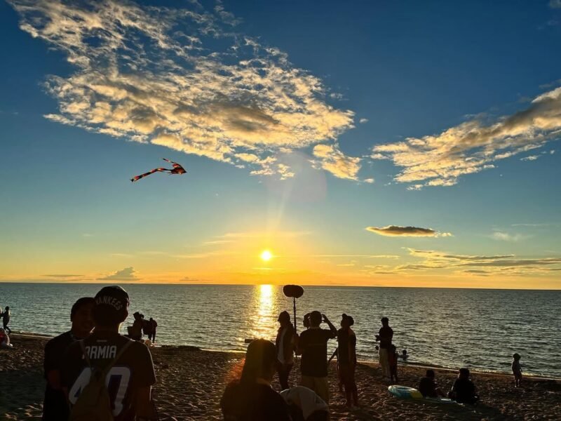 Kite at sunset, Lake Winnipeg