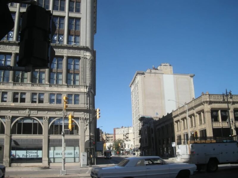 Exchange District corner, blue sky